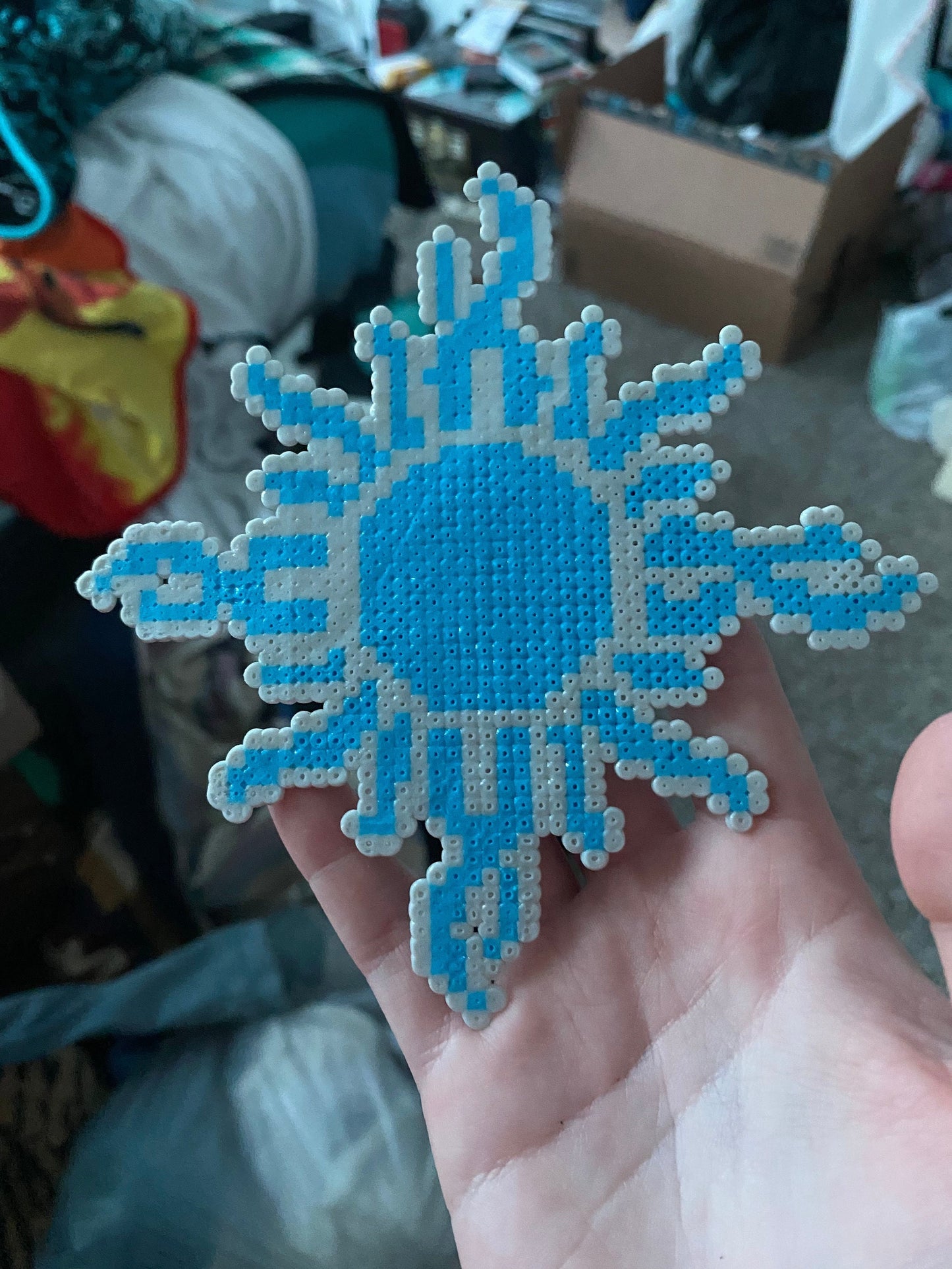 Perler Bead Sun Shaped Coaster