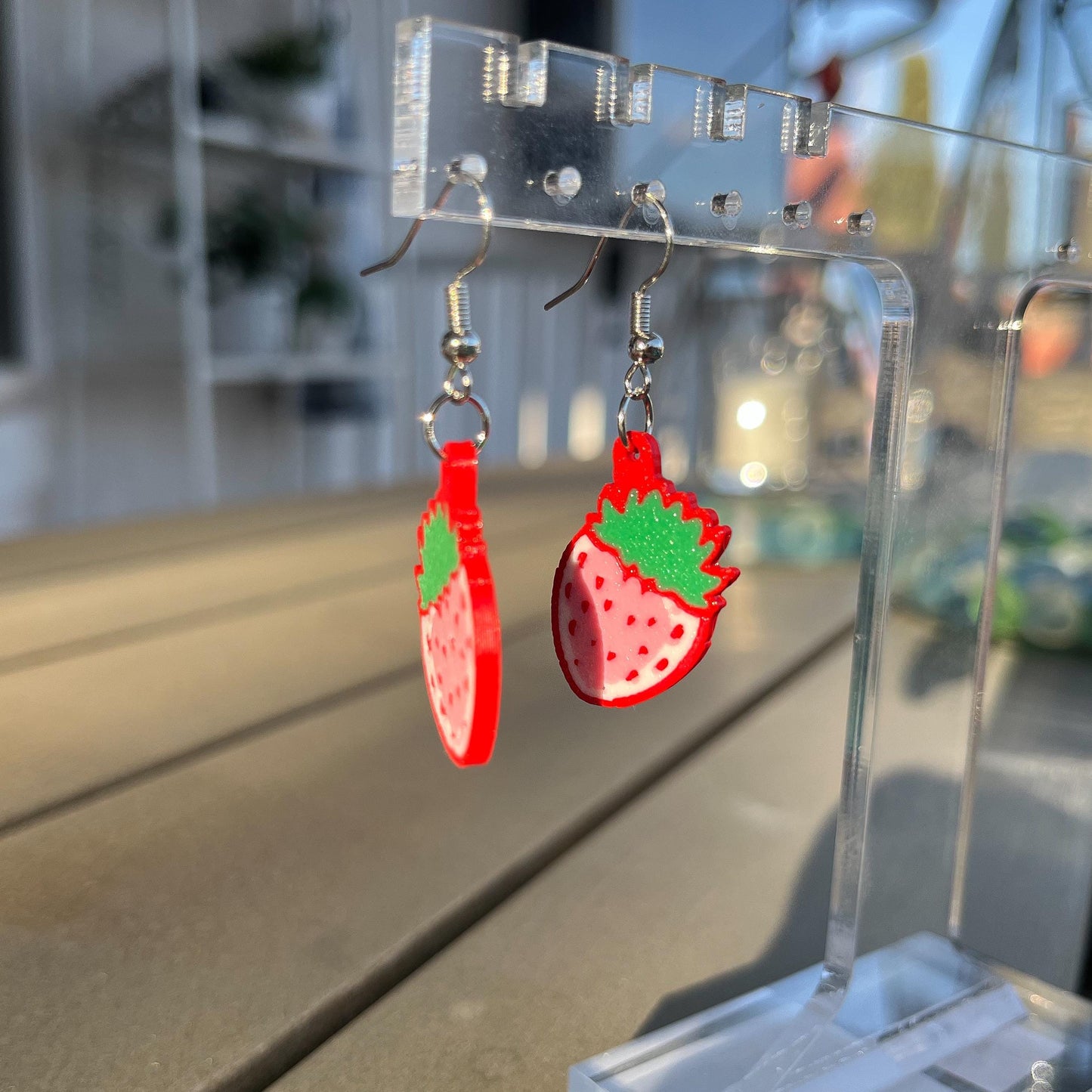 3D Printed Strawberry Earrings