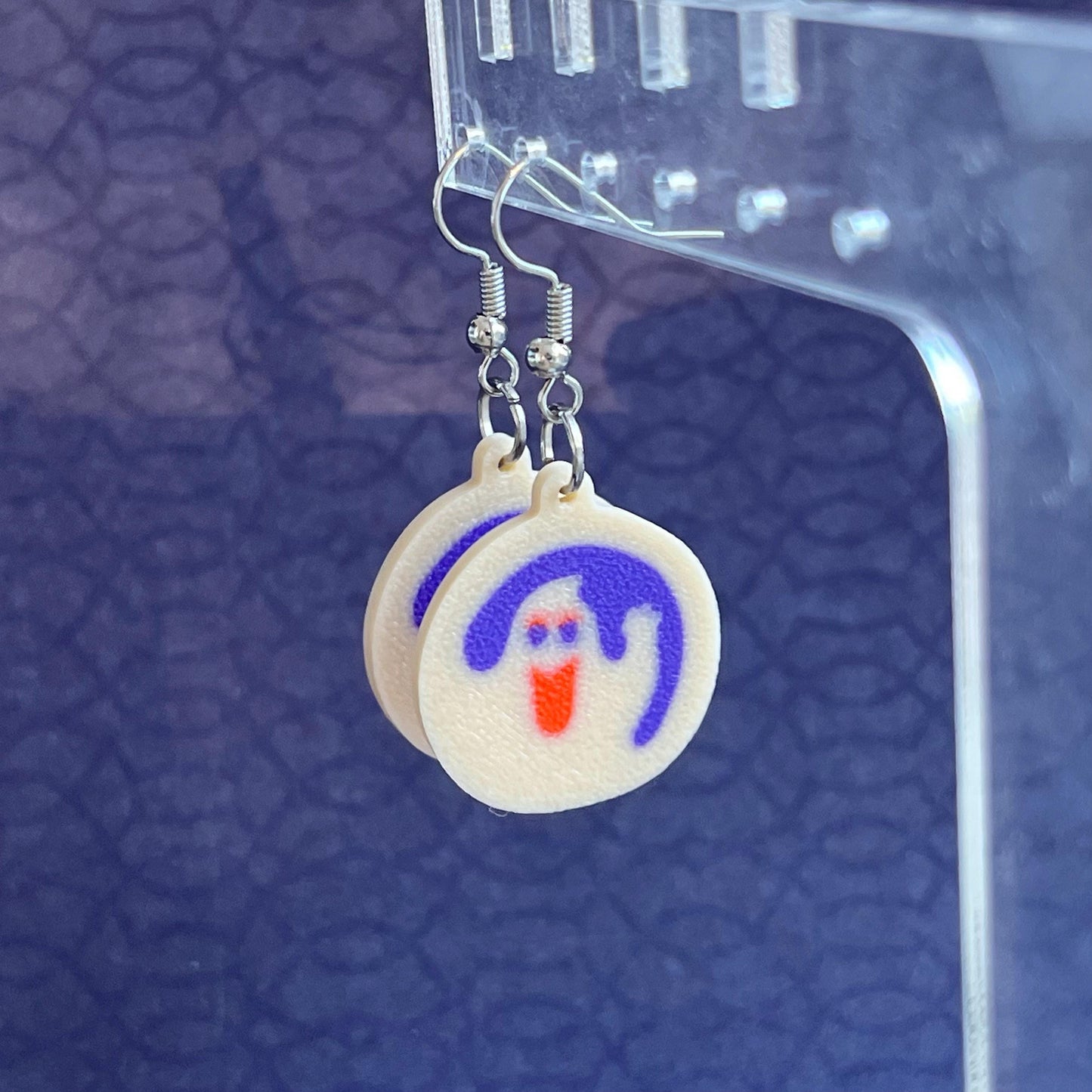 3D Printed Spooky Cookie Dangle Earrings