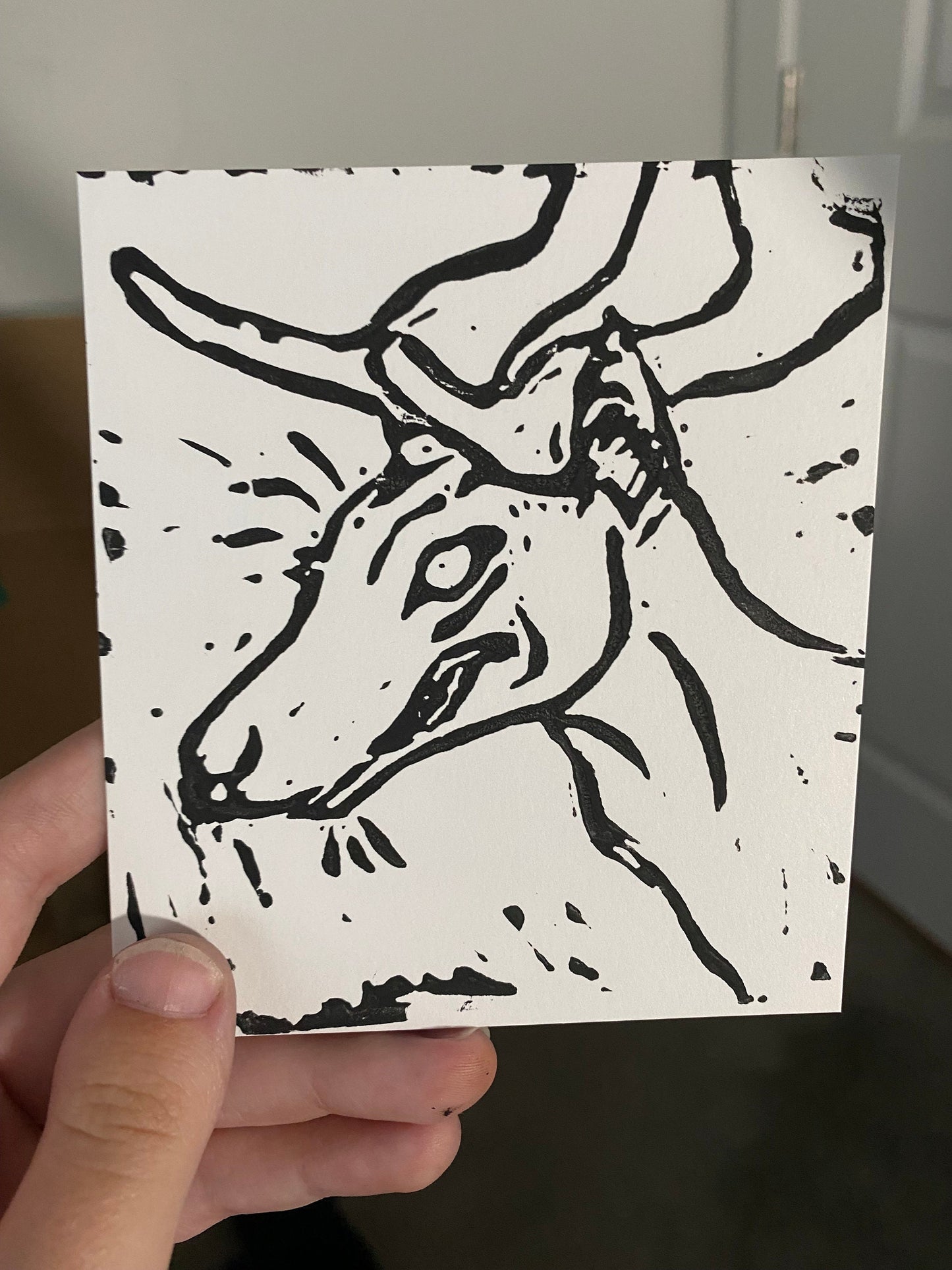 Creature of the Woods block print