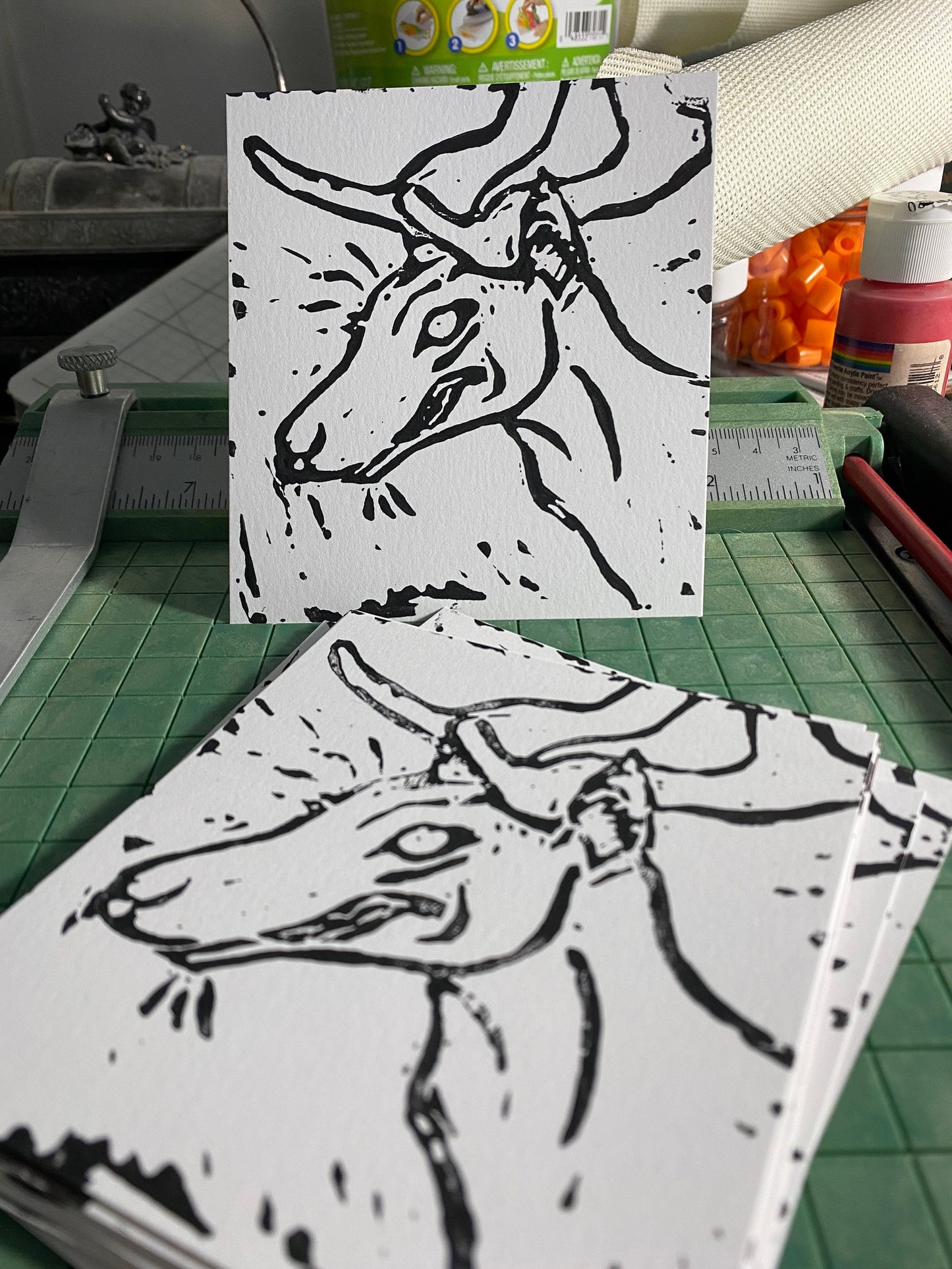 Creature of the Woods block print