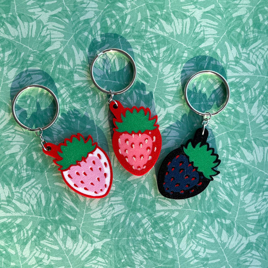 3D Printed Strawberry Keychain