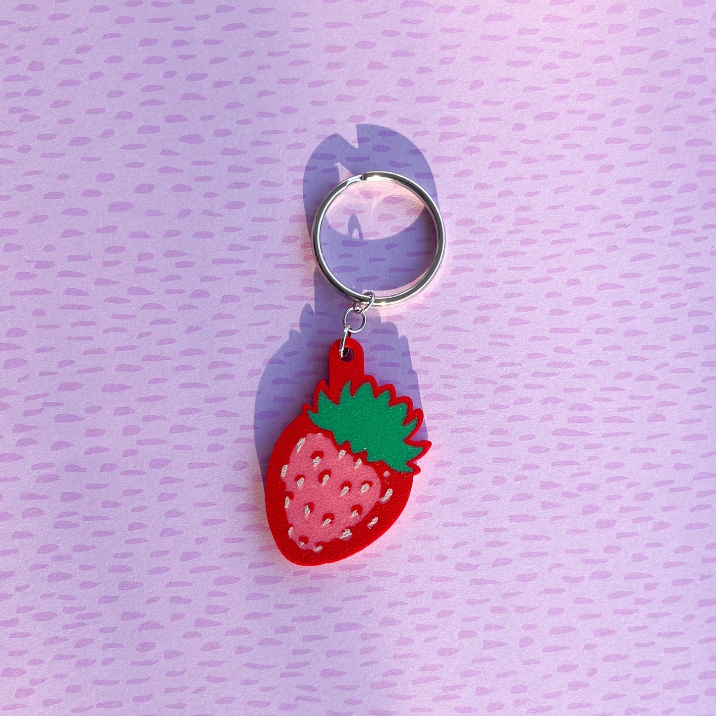 3D Printed Strawberry Keychain
