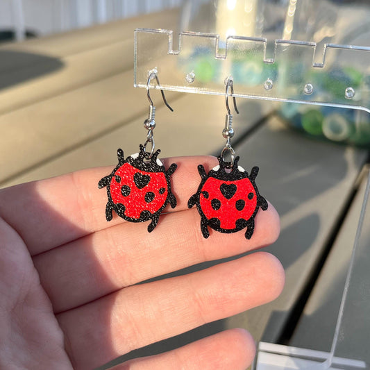 3D Printed Ladybug Earrings