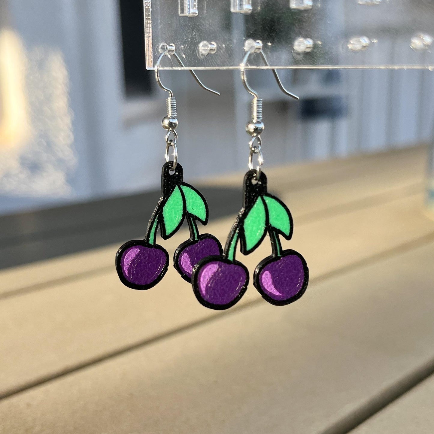 3D Printed Cherry Earrings