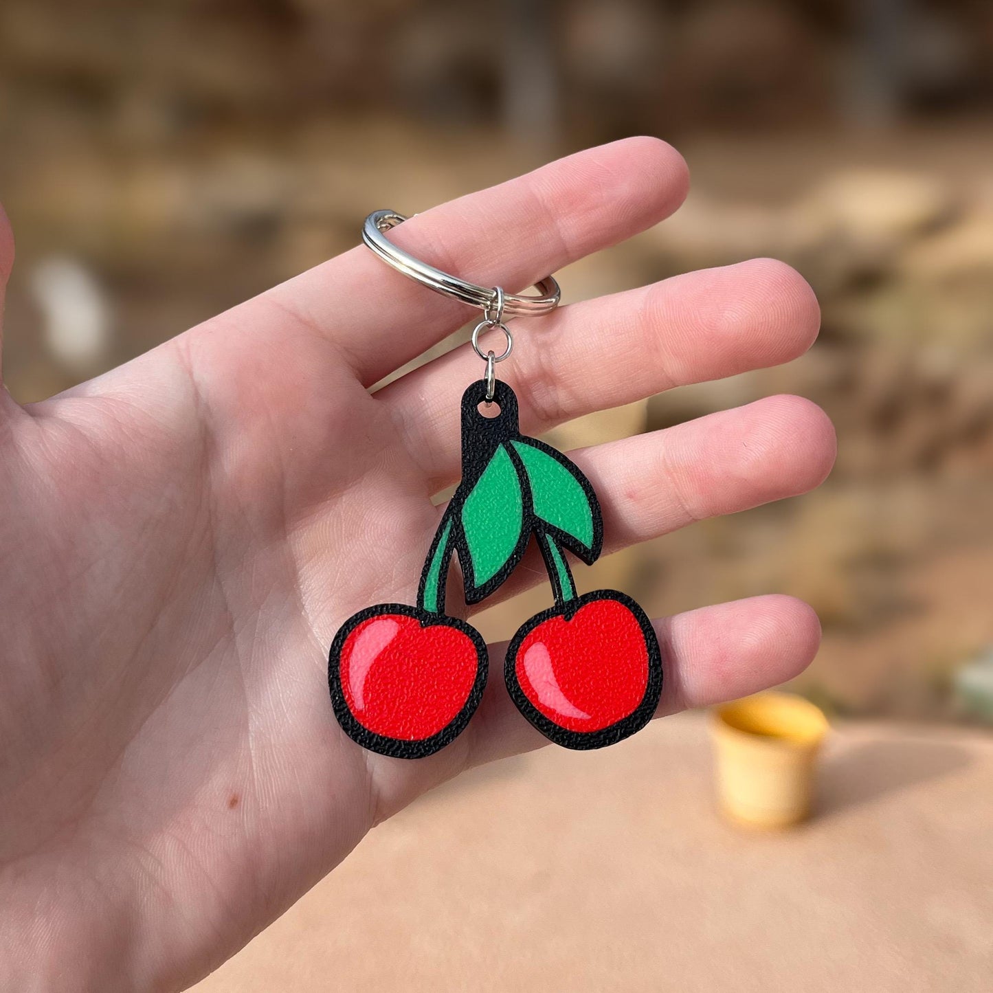 3D Printed Cherry Keychain