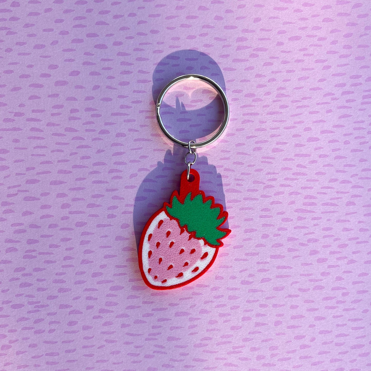 3D Printed Strawberry Keychain