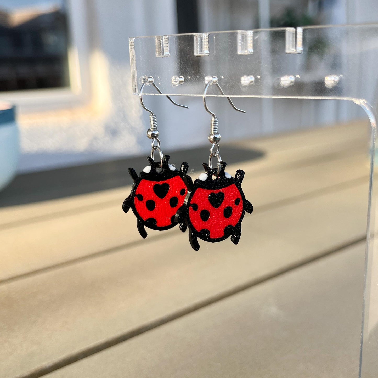 3D Printed Ladybug Earrings