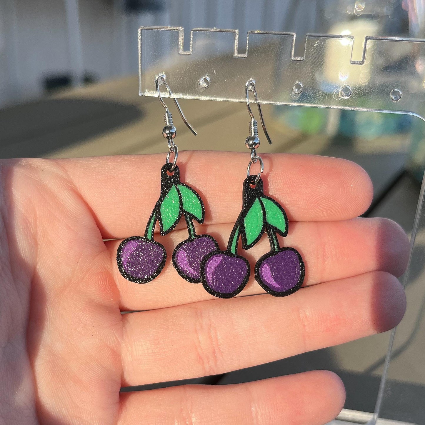 3D Printed Cherry Earrings