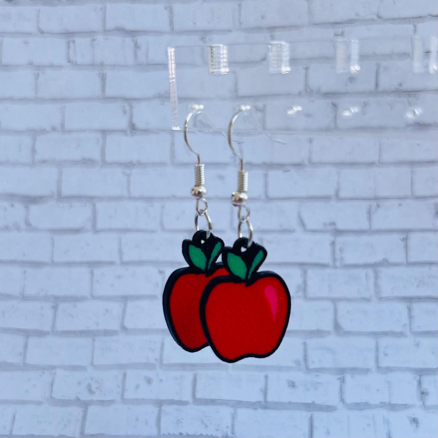 3D Printed Apple Dangle Earrings