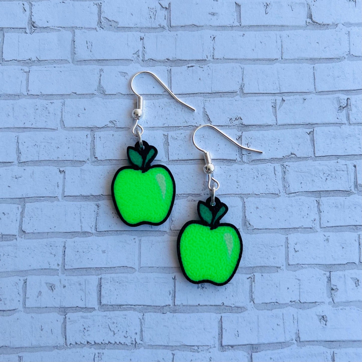3D Printed Apple Dangle Earrings