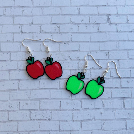 3D Printed Apple Dangle Earrings