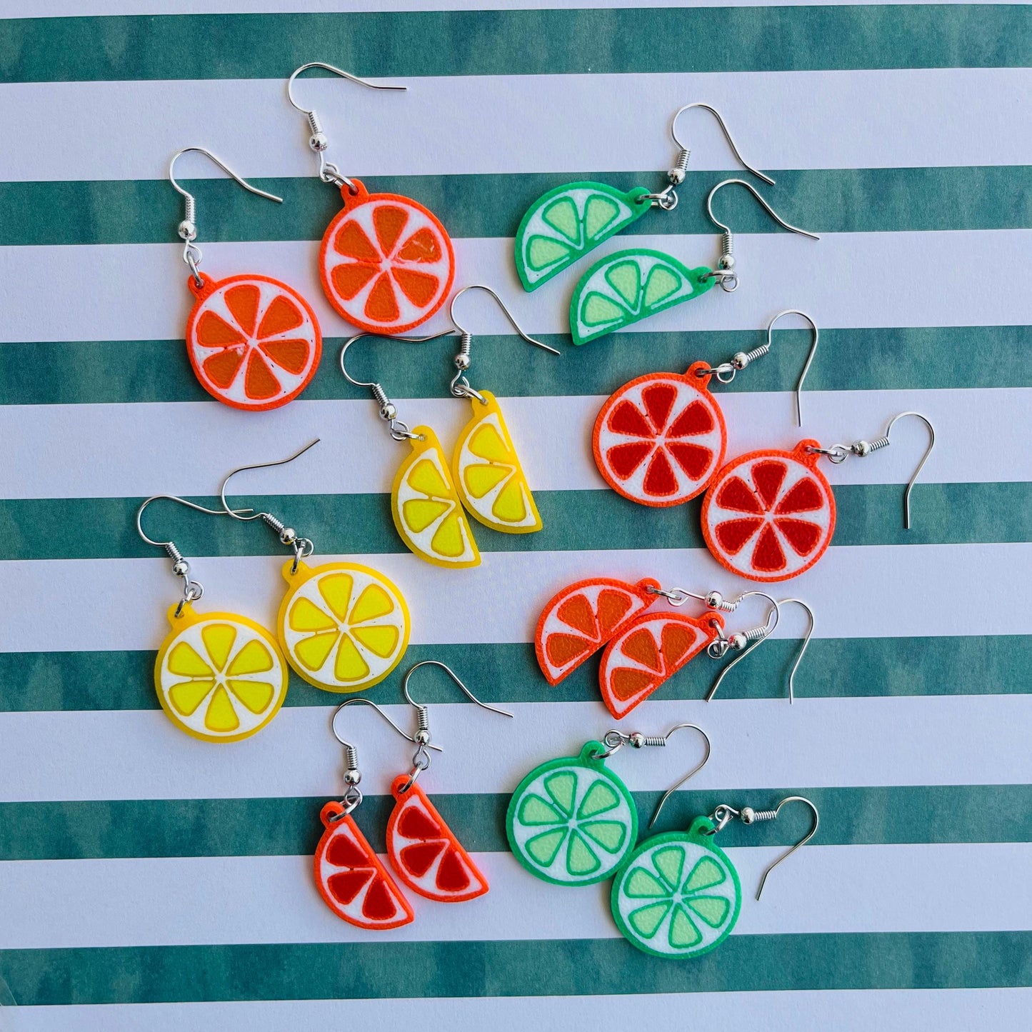 3D Printed Citrus Fruit Dangle Earrings