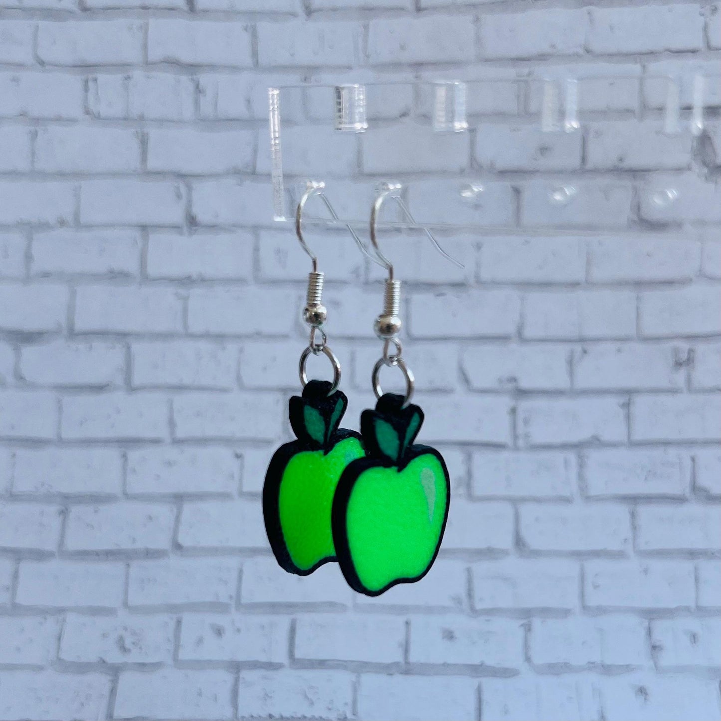 3D Printed Apple Dangle Earrings