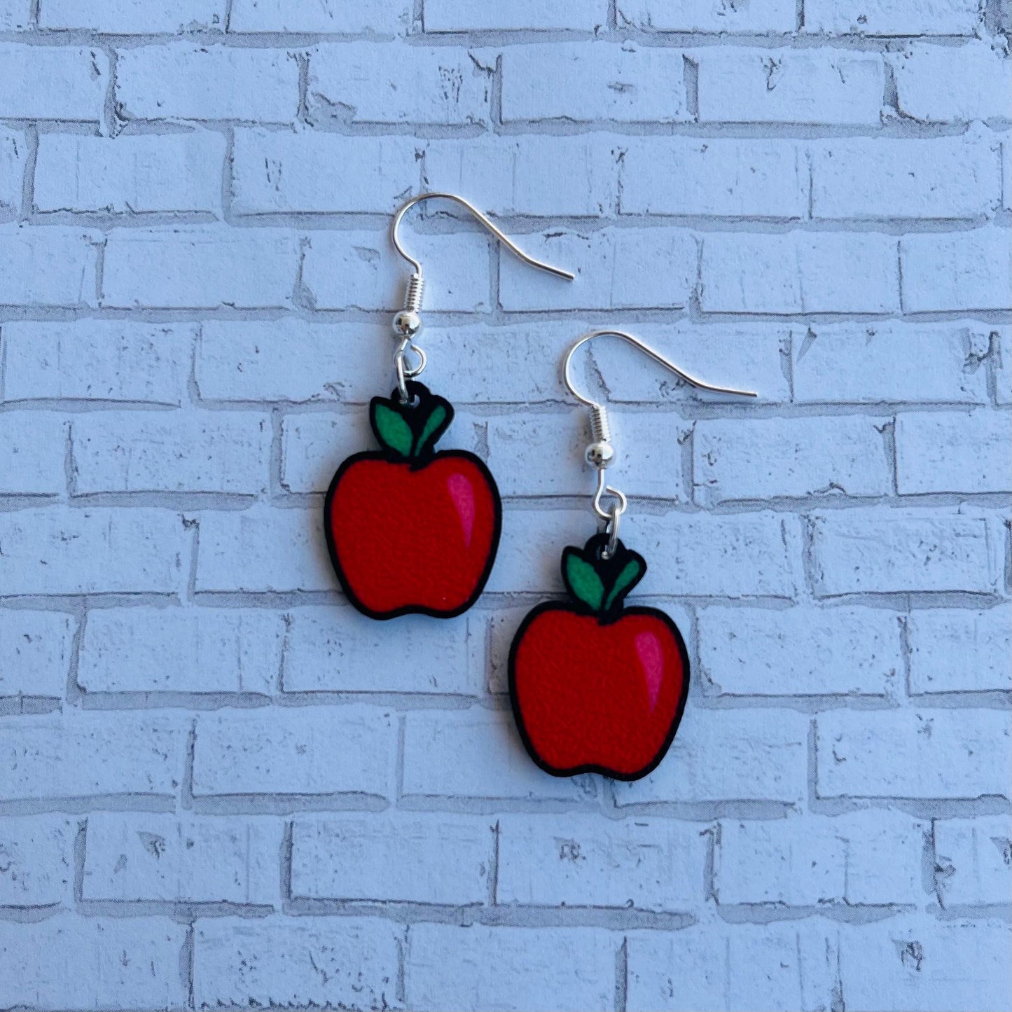 3D Printed Apple Dangle Earrings