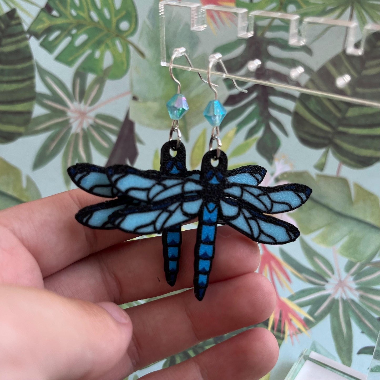 3D Printed Dragonfly Dangle Earrings