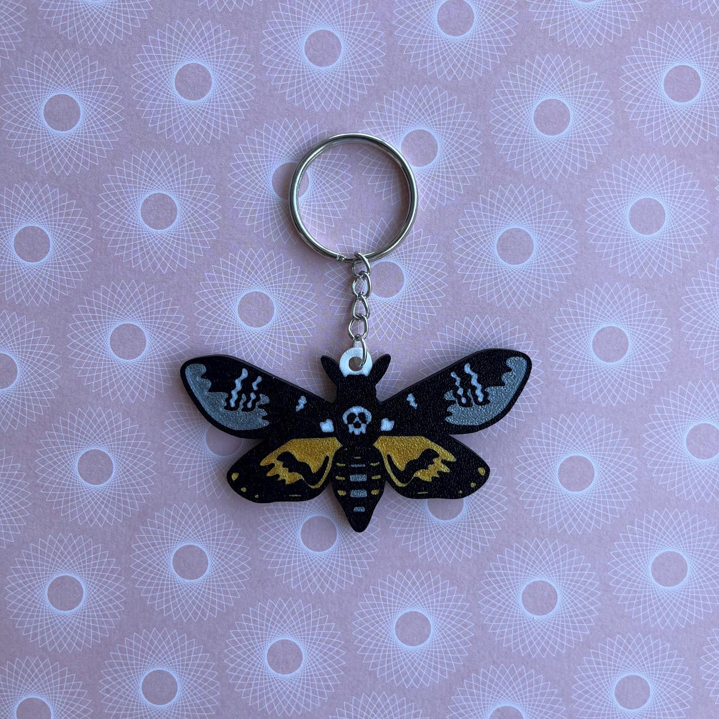 3D Printed Deaths Head Moth Keychain